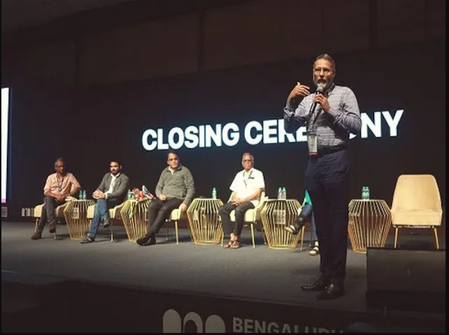 Dr. Chenraj Roychand speaking at Bengaluru Design Festival